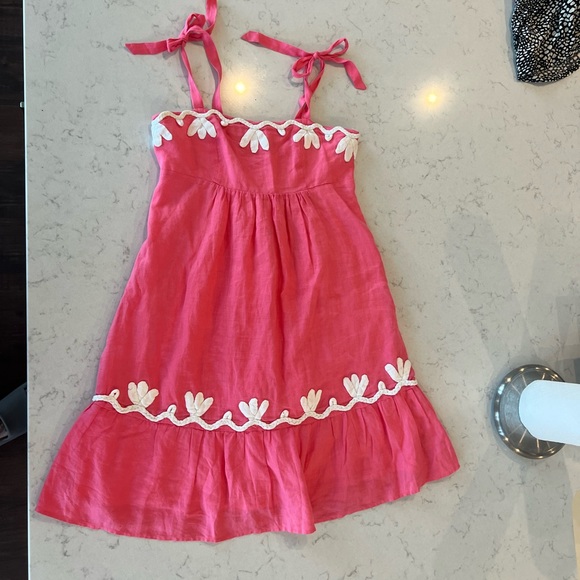 Lilly Pulitzer Pink & White Beach Lightweight Dress Shoulder Ties Women’s Size 2 - Picture 9 of 14